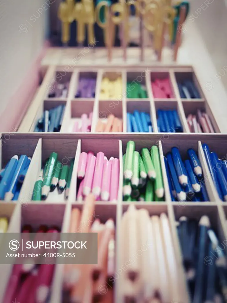 Multi Coloured pencils in box