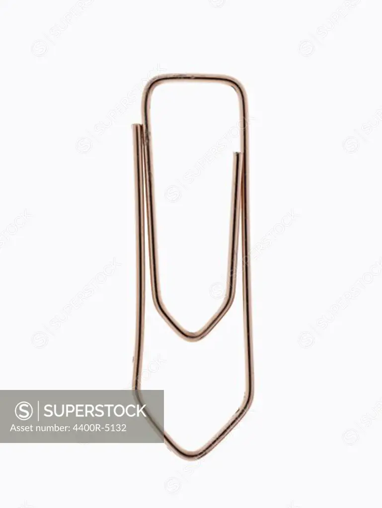 Paper clip against white background