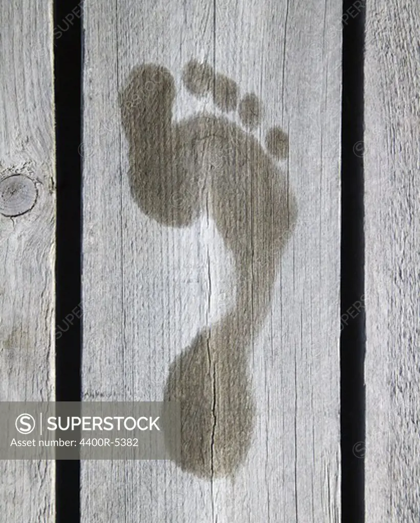 A footprint on wood, Sweden.