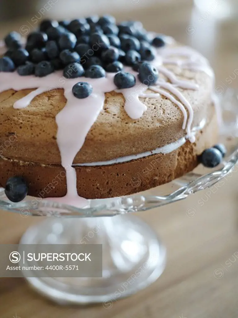 A cake with bilberries, Sweden.