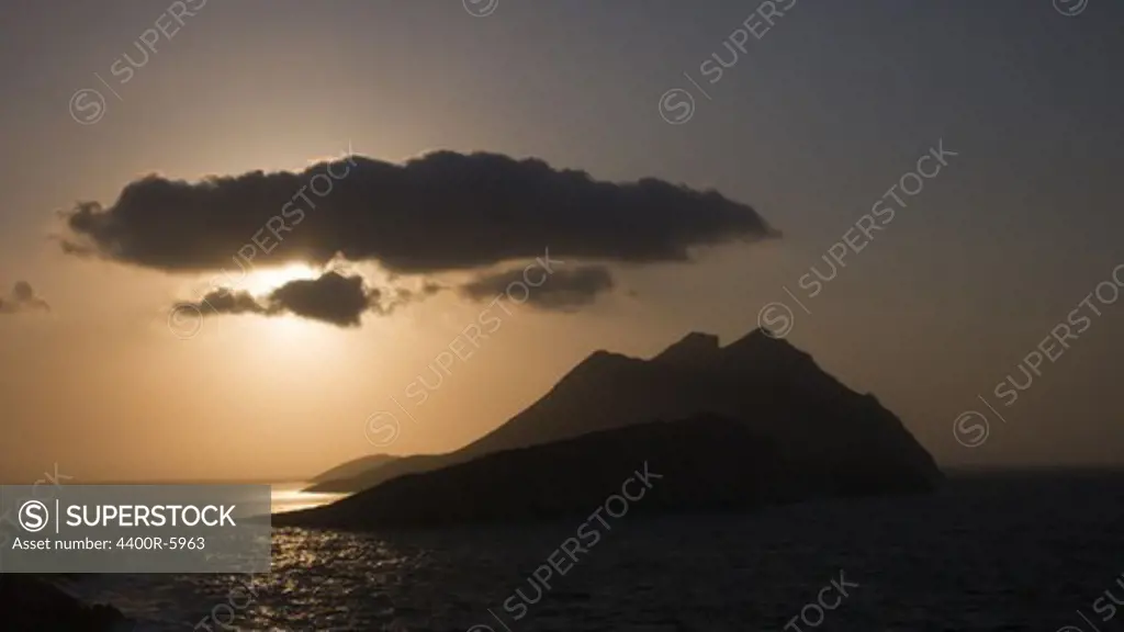 Sunset, Amorgos, Greece.