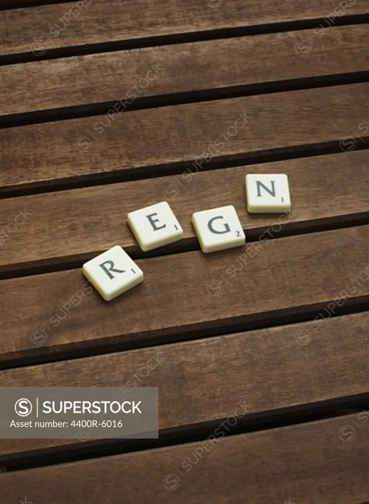 Pieces of letter from Scrabble.