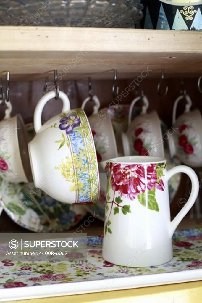 Hanging tea cups, Sweden.