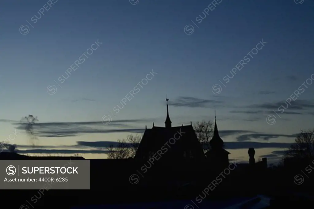 Silhouette of a church, Kiruna, Sweden.