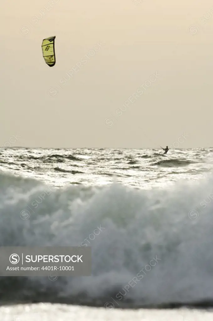 A wet kitesurfer, Sweden.