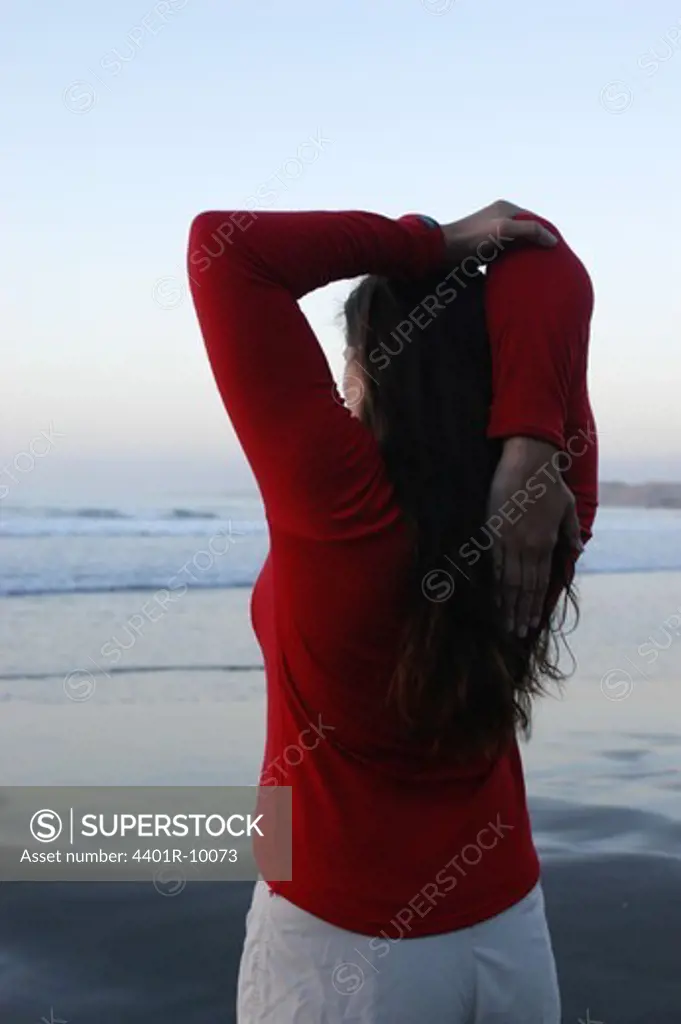 Woman on a beach, Denmark.