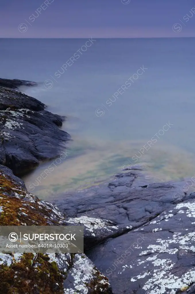 Rocks by a lake, Sweden.