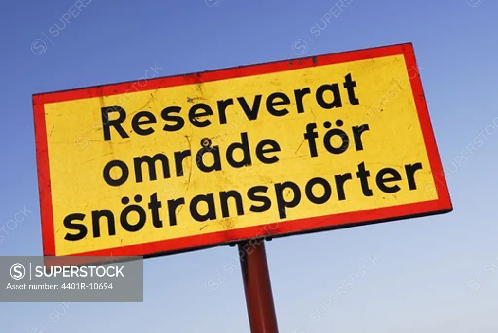 A prohibitory sign against the sky, Sweden.