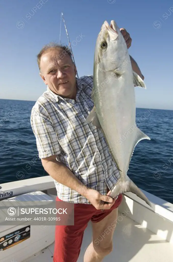 A man with hes catch