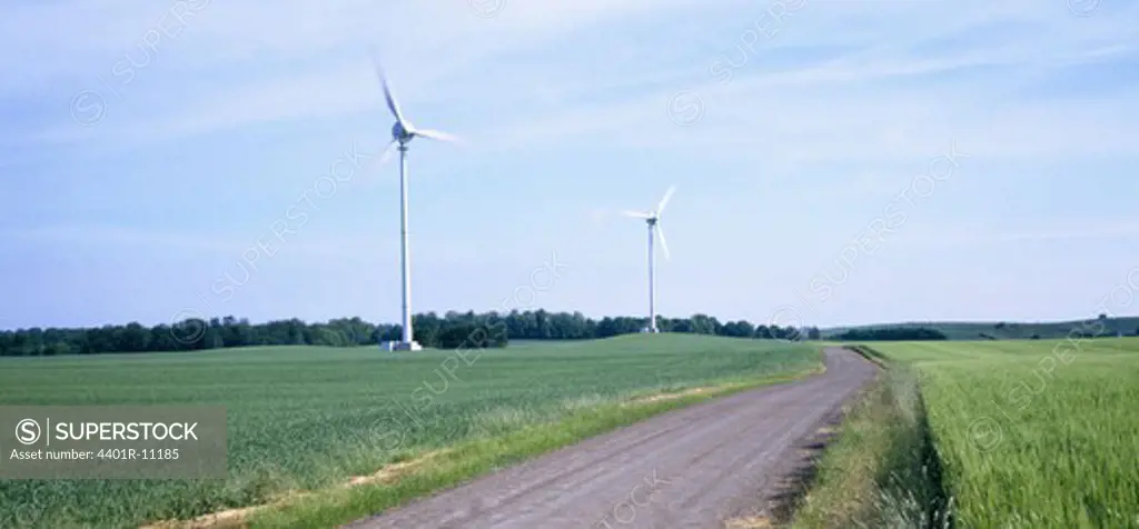 Wind turbine at arable land
