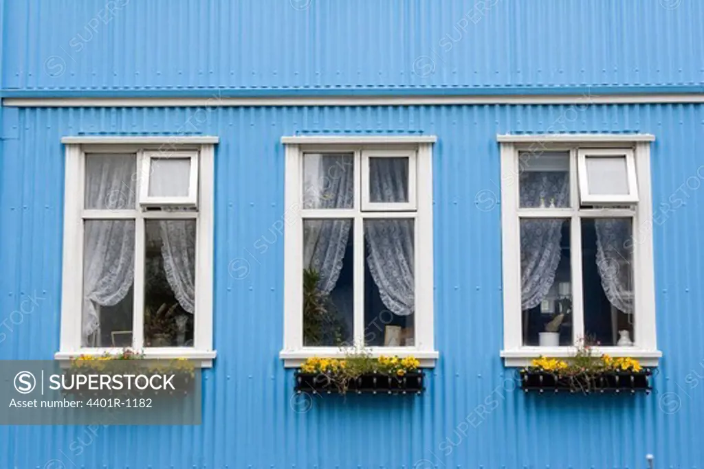 A blue house, Iceland.