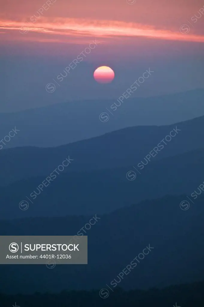 Sunrise over Blue Ridge Mountains