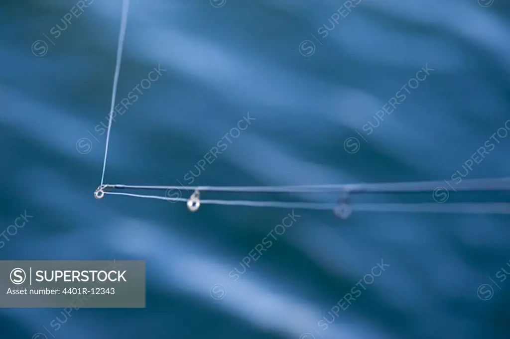 Scandinavia, Sweden, Halland, View of fishing rod, close-up