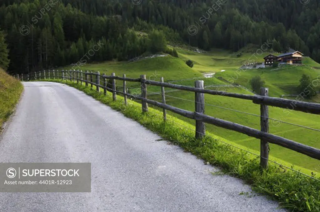 Europe, Austria, View of road with fence