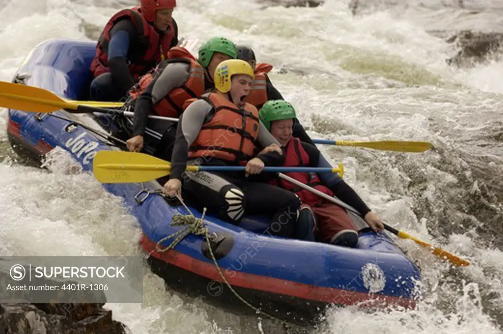 White water Rafting, Sweden.