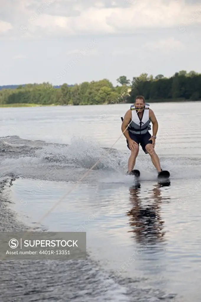 Man waterskiing