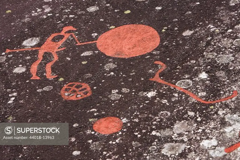 close-up of cave painting