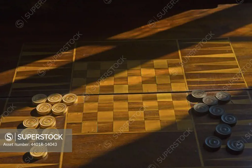 Chess board with carrom coins
