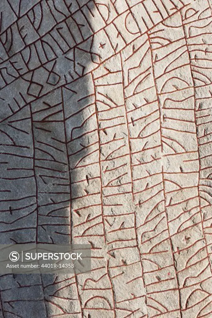 Close-up of rune stone