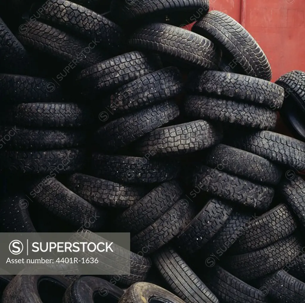 Pile of tires, close-up