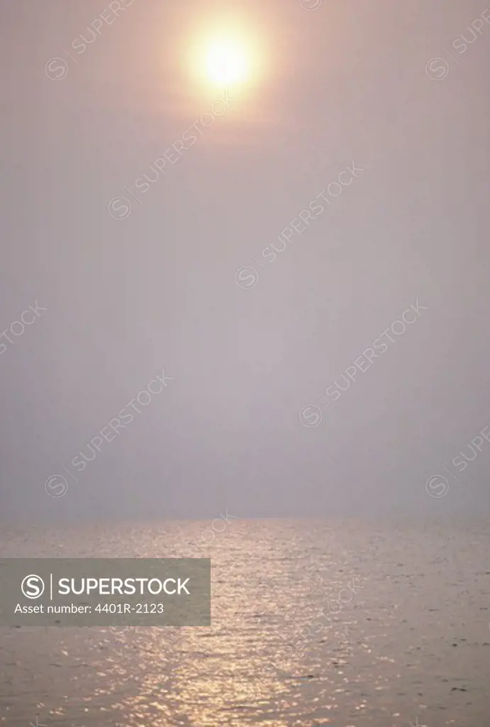 Reflection of sun in water