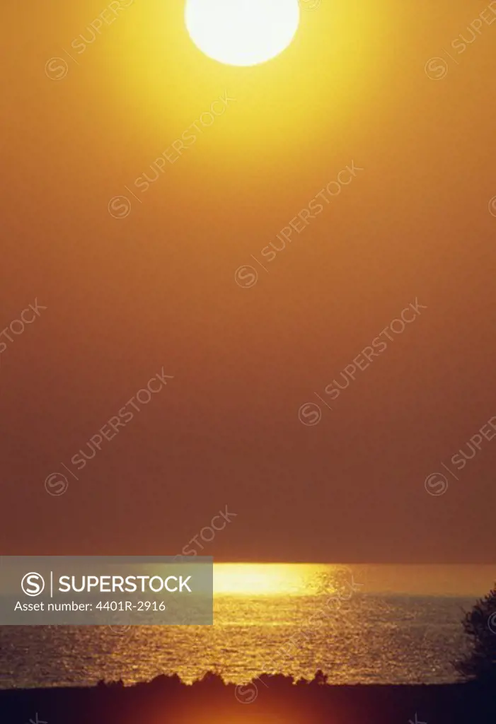 Reflection of sun in sea