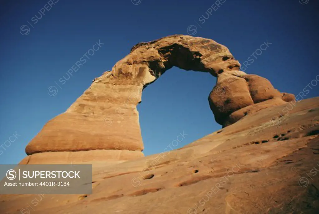Rock formation against sky, low angle view