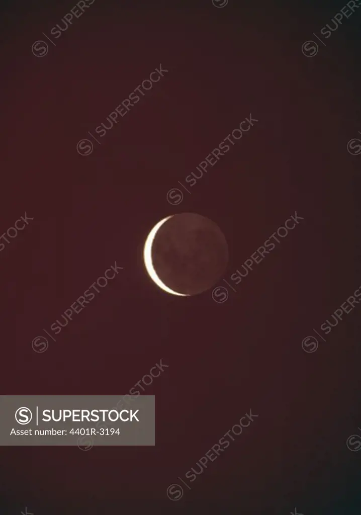 Crescent moon, low angle view