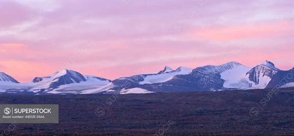 Sarek Mountain at dawn.