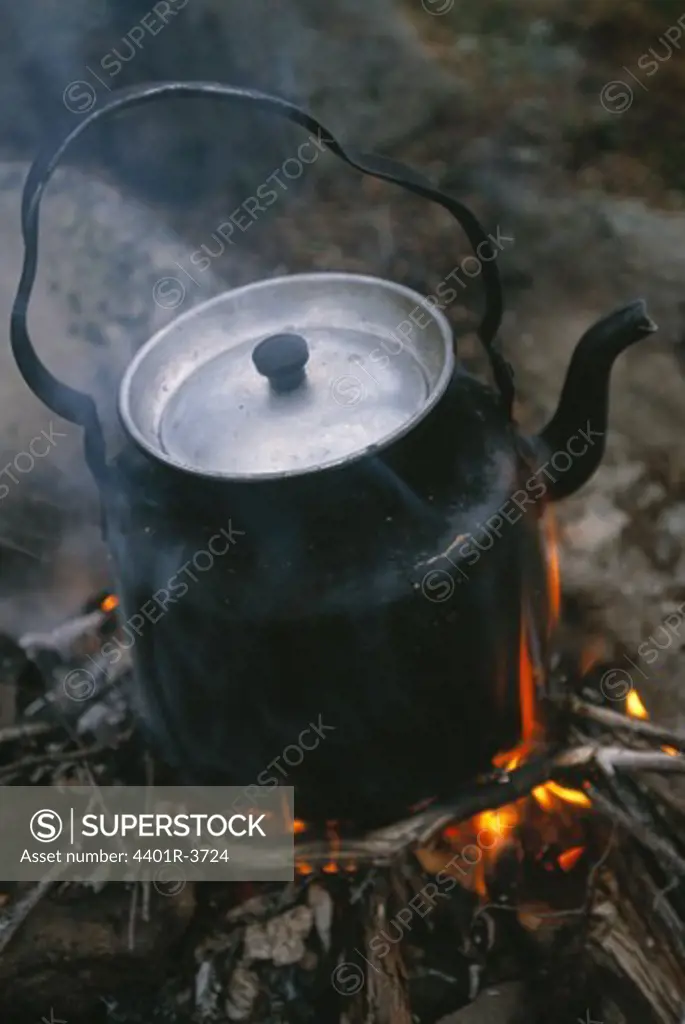Cooking coffe on the fire, outdoor style