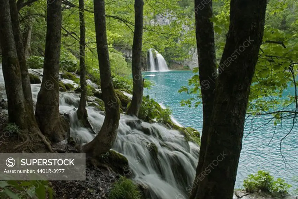 Waterfalls in a national park, Croatia.
