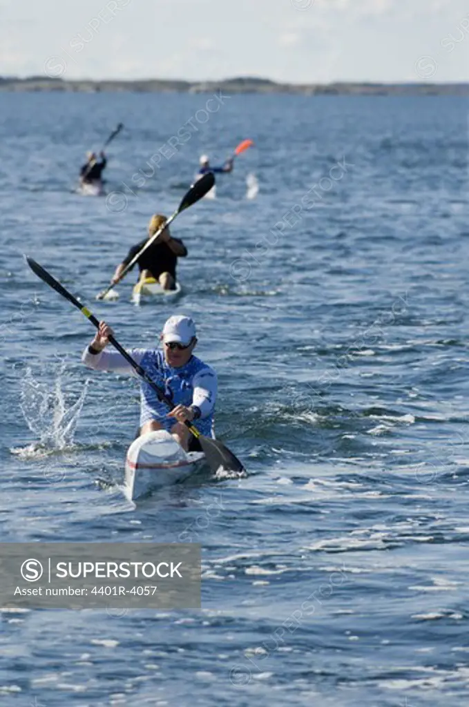 Canoeists in the archipelago, Sweden.
