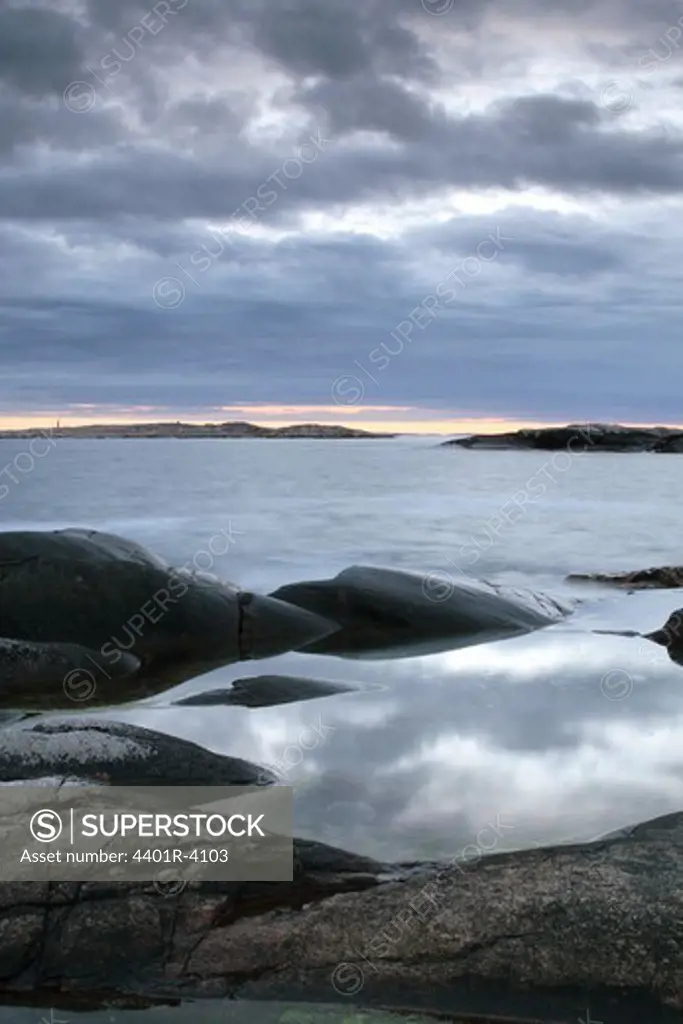 cliffs by the sea, Lysekil, Bohuslan, Sweden.