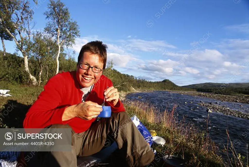 Hiker in the noth of Sweden.