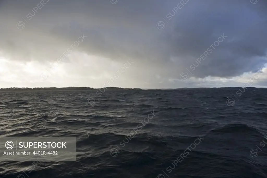 Storm at sea, Stockholm archipelago, Sweden.