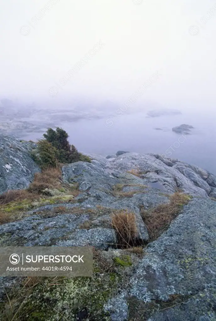 Fog in the archipelago, Sweden.