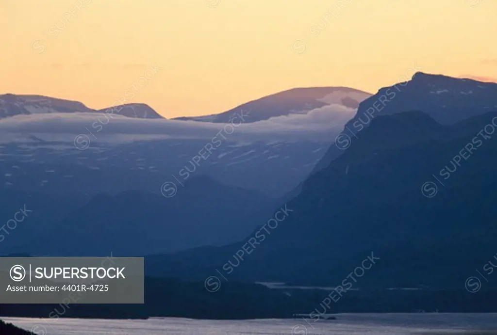 Sunset, Laponia, Lapland, Sweden.