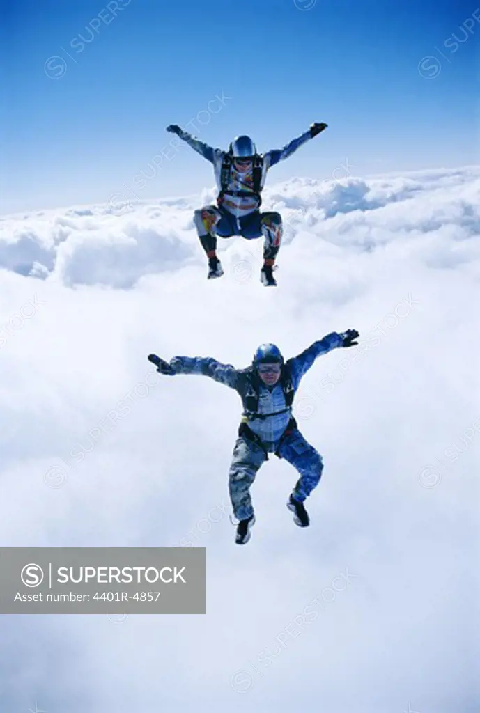Parachute jumpers, Stockholm, Sweden.