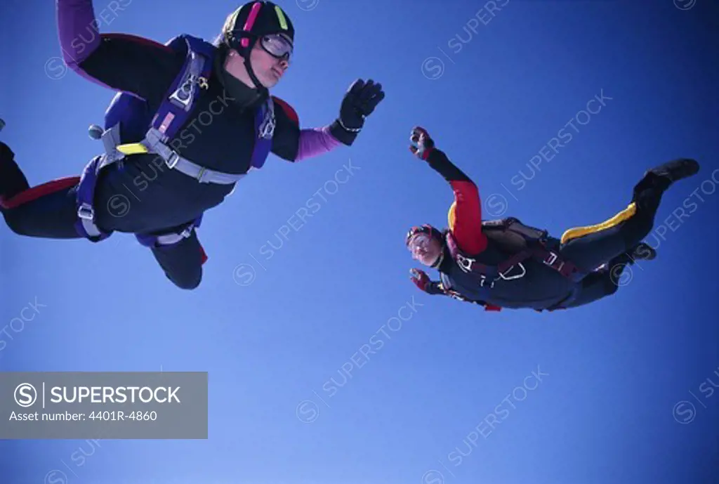 Parachute jumpers, Kiruna, Sweden.