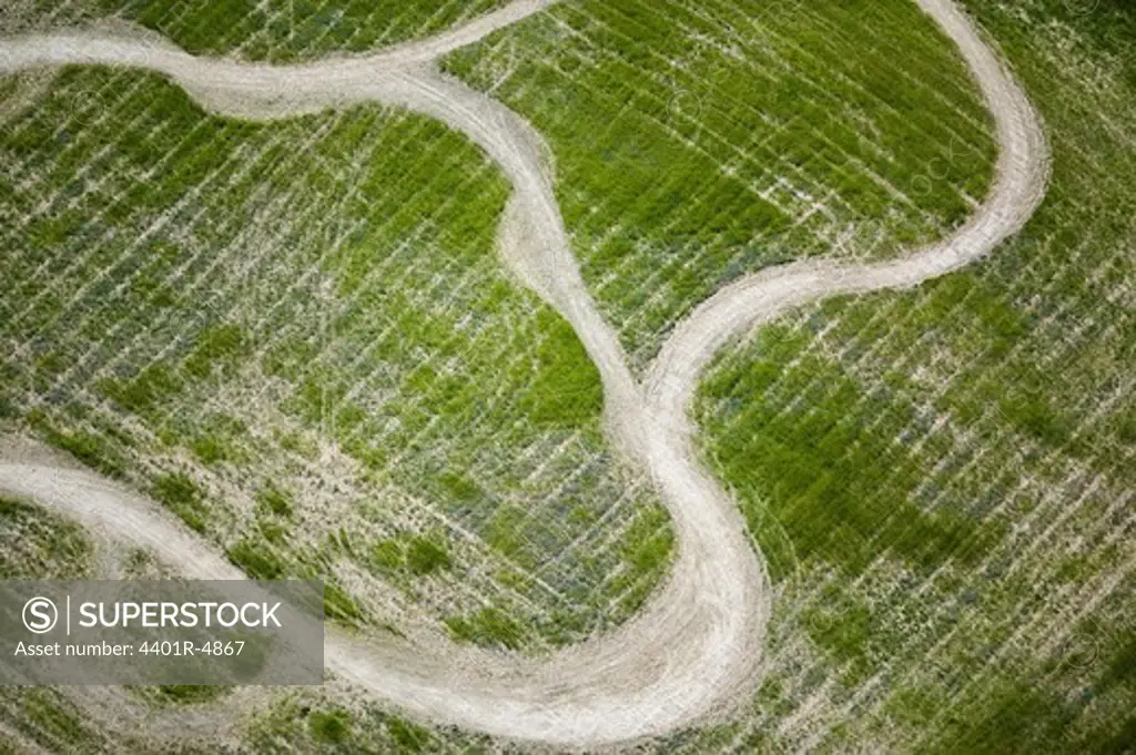 A motocross track on a field, Sweden.