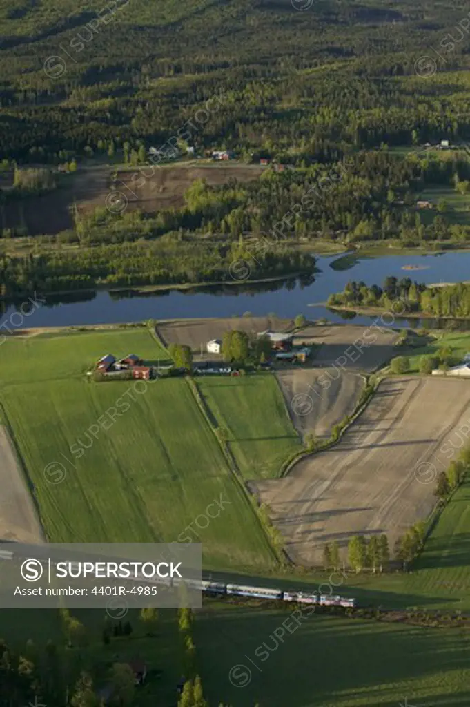 Agricultural landscape,aerial view, Sweden.