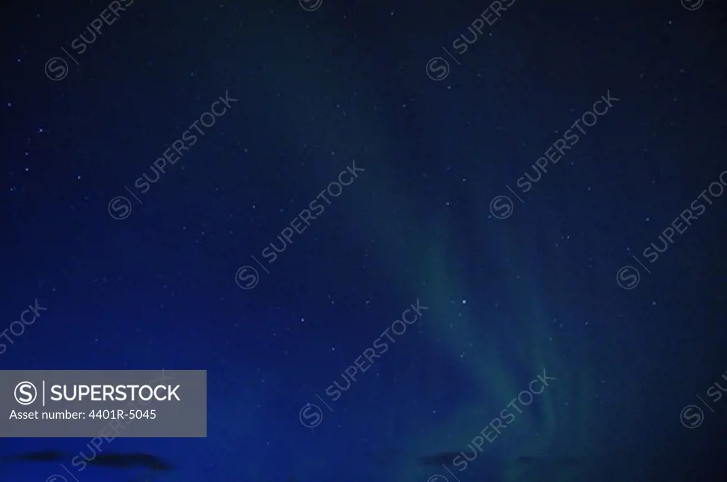 Northern lights on a night sky, Sweden.