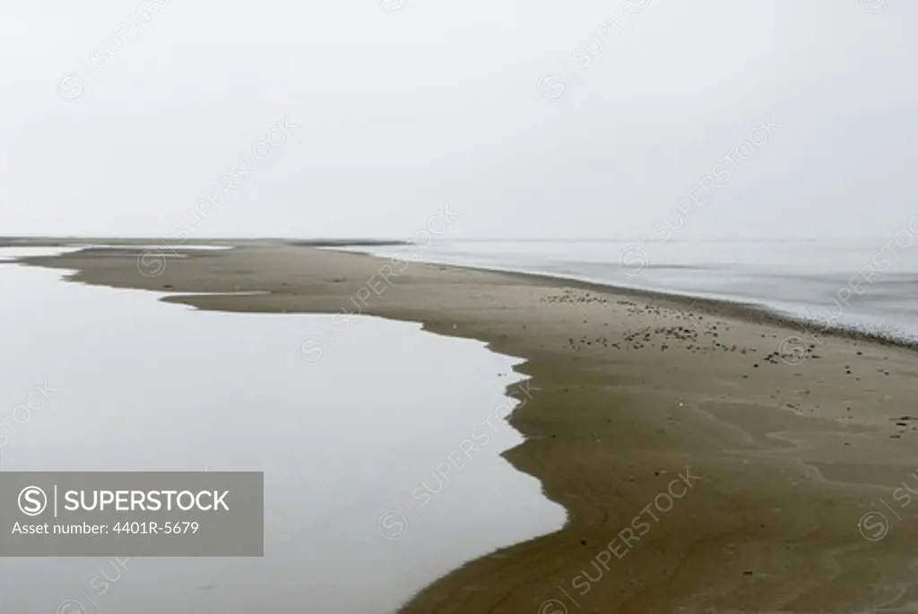 Empty beach by the sea, Denmark.