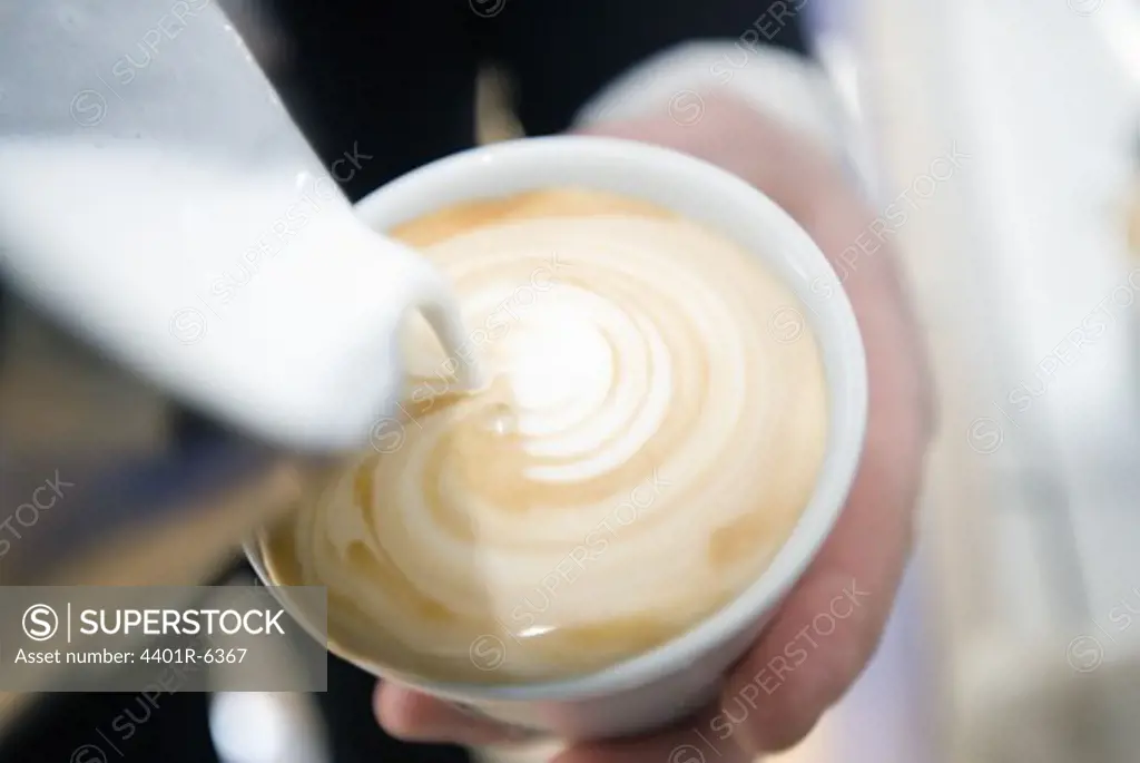A cappuccino, close-up.