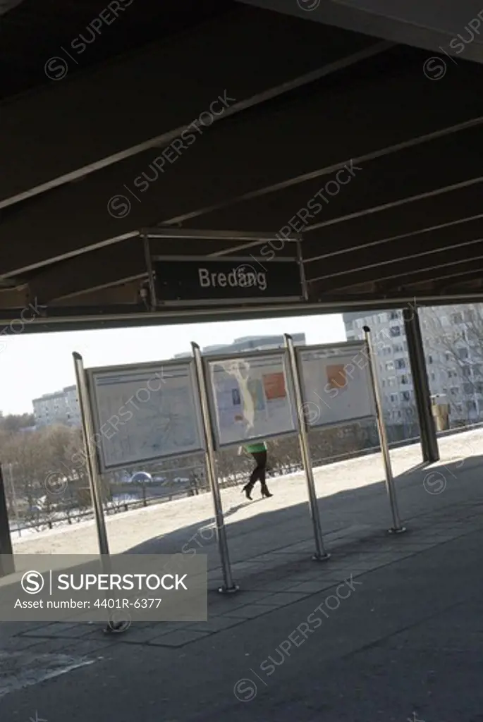 The subway station of Bredang, a suburb of Stockholm, Sweden.