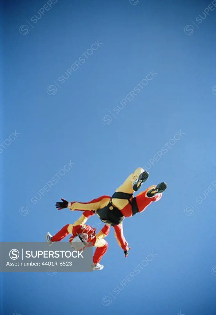 Two parachute jumpers, Sweden.