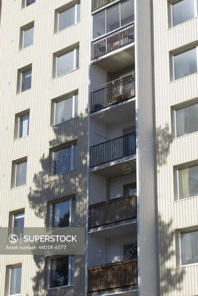Balconies on a building, Sweden.