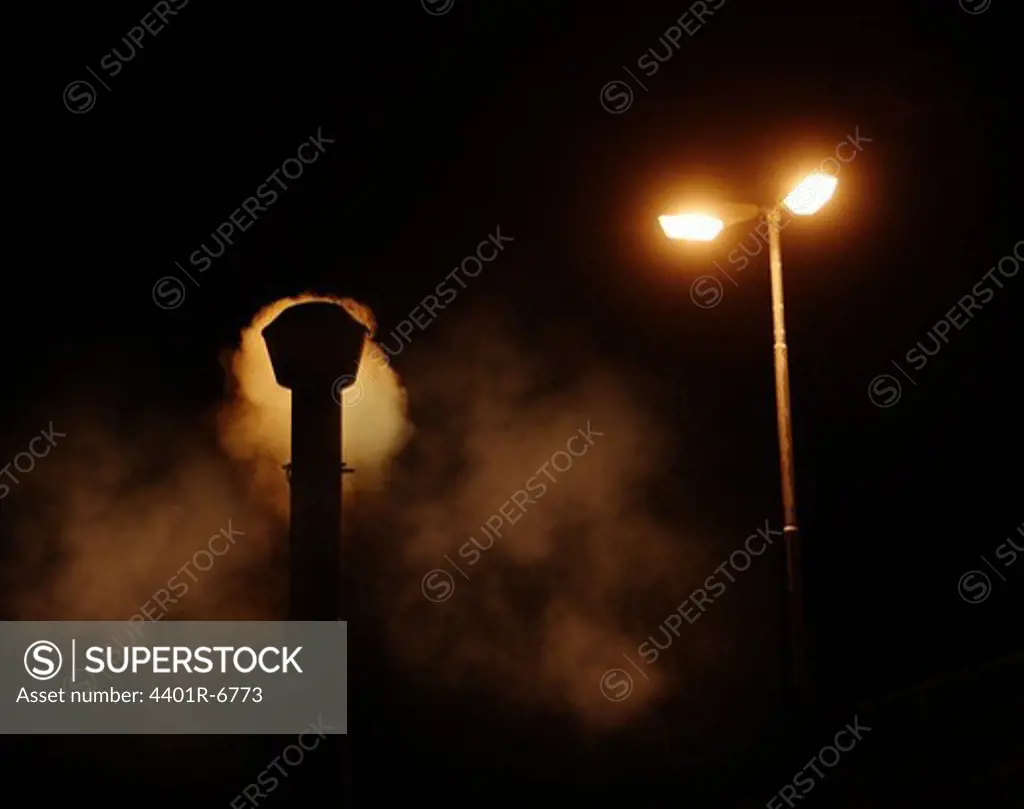 Steam from chimney, Sweden.