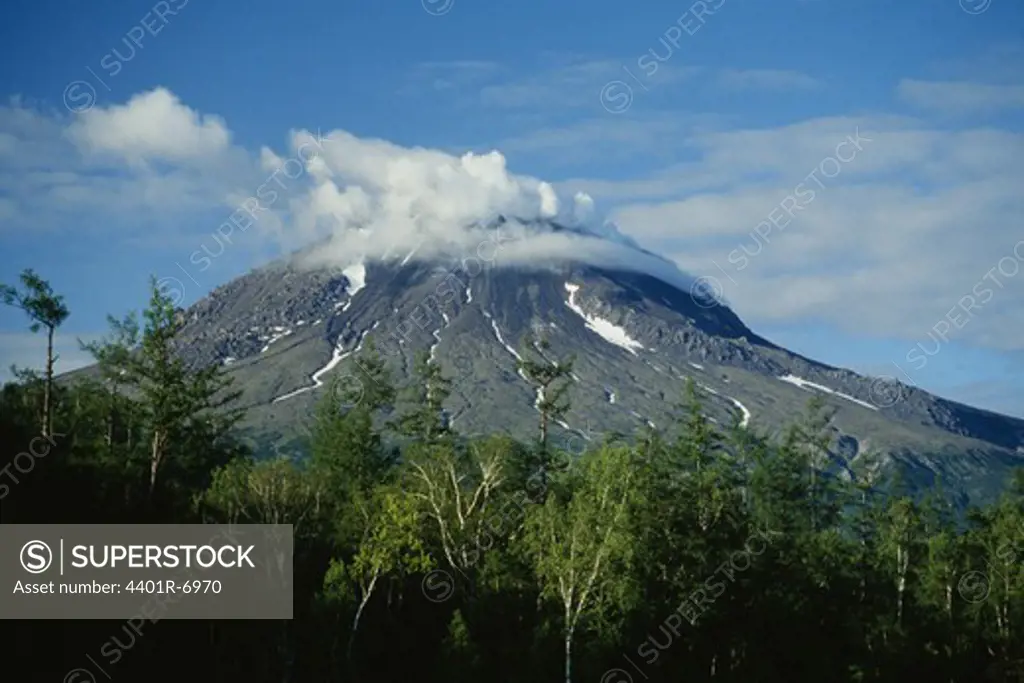 Fumaroles on a mountain, Kamtjatk, Russia.