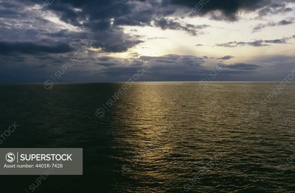 Calm sea at dusk